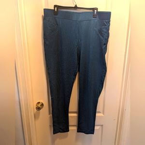 Betabrand Blue and Black Leggings with Pockets, Sz XXL